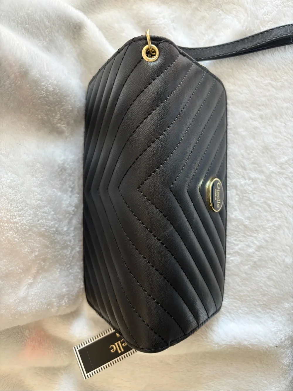Giselle Paris Quilted Black Wristlet Clutch wallet